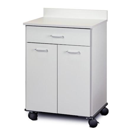 Mobile Cabinet W/ 2 DRS & 1 DWRS, Slate Gray Top, Gray Cabinet